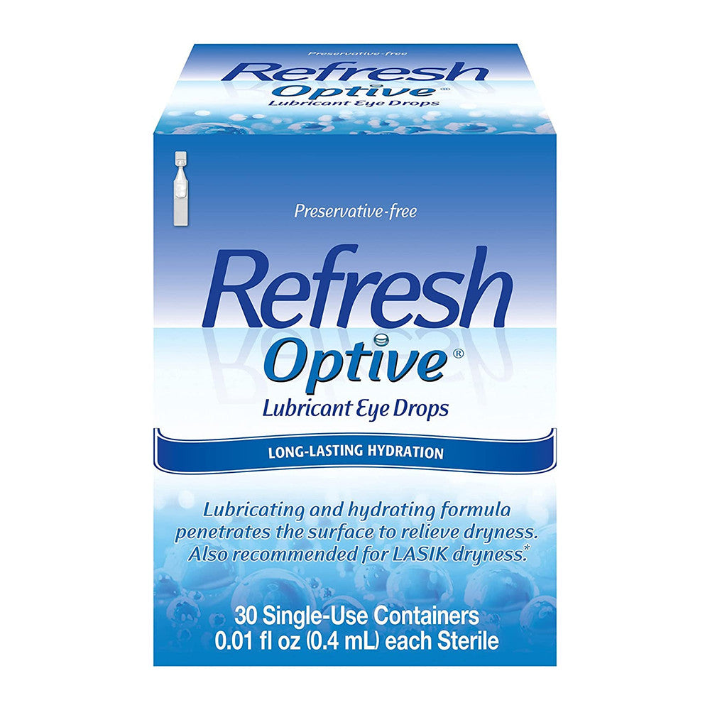 Refresh Optive Lubricant Eye Drops Preservative-Free Tears, 0.4 ml, 30 Ea